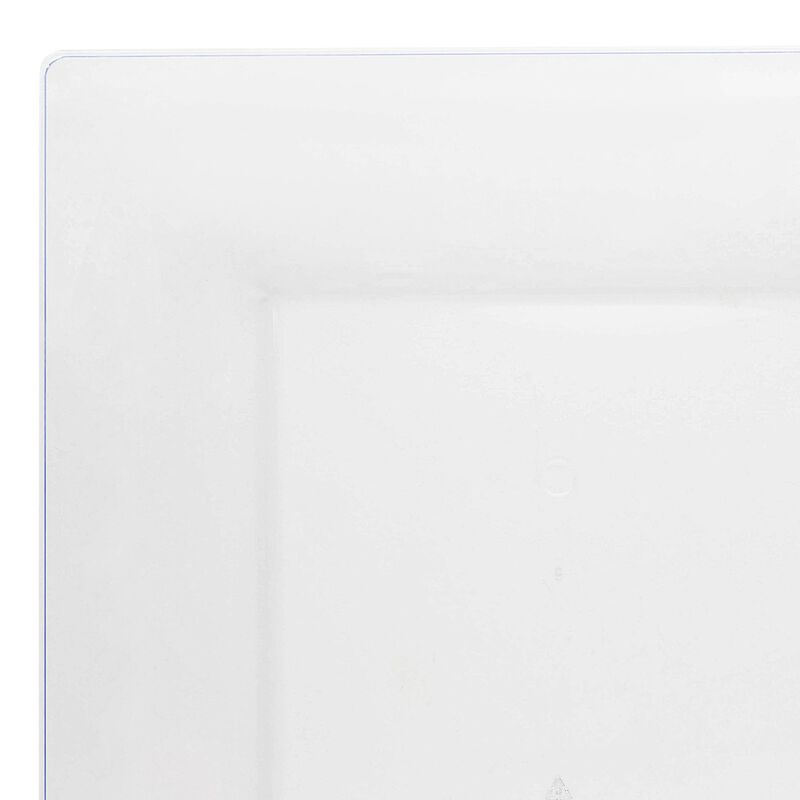 10.75" Clear Square Plastic Dinner Plates (120 Plates) image number 8