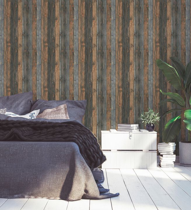 The Woods and Wicker Wood Knots Effect Motif Bronze Brown Wallpaper WW22217
