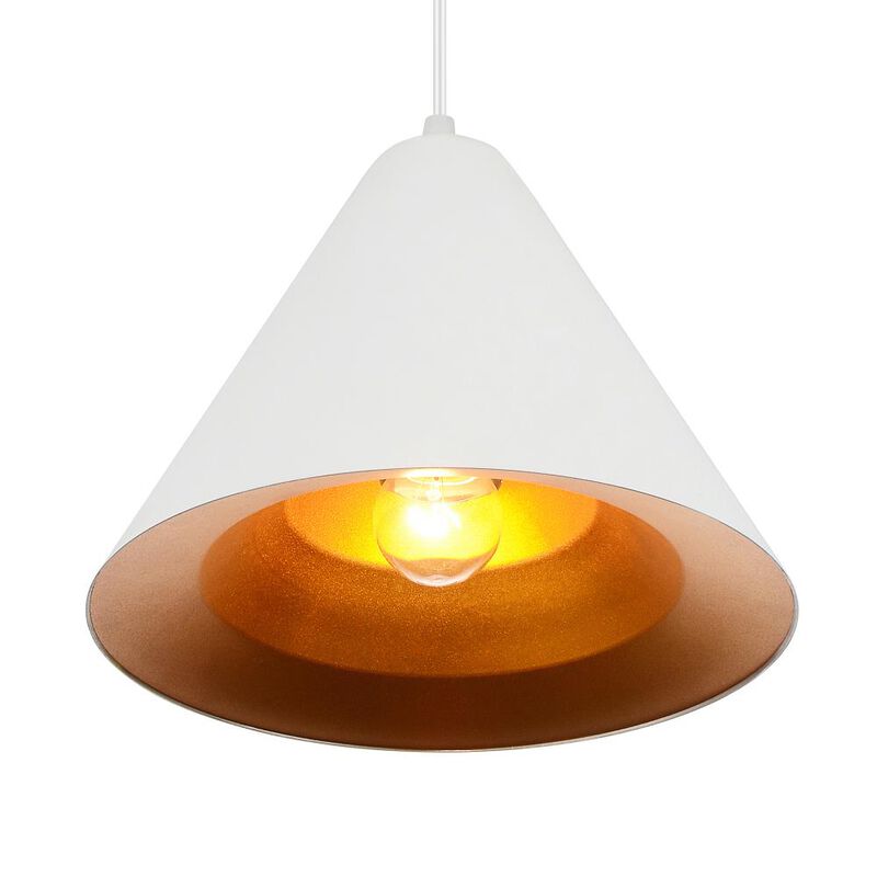 Keila 1 Light Down Pendant With Matte White & Gold Finish