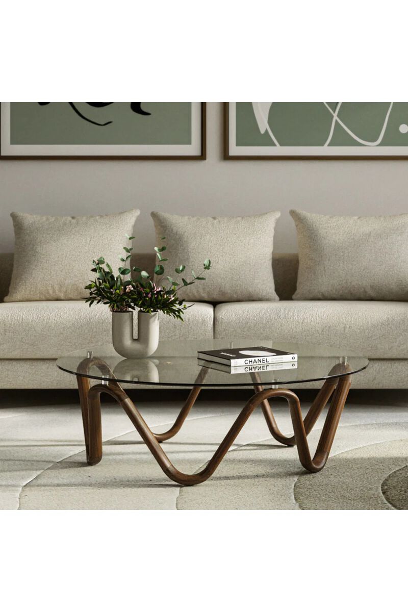 Glass Round Coffee Table | OROA Modern Lassen image number 4
