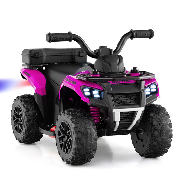 6V Electric Kids Ride-On ATV with Spray Feature, Storage Box and Music
