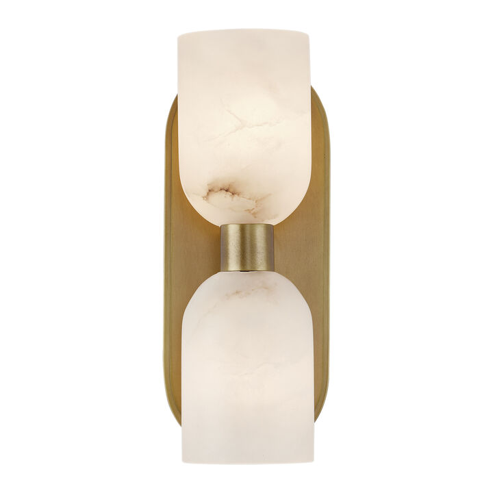 Lucian 11-in Alabaster 2 Lights Damp-Rated Wall/Vanity Light