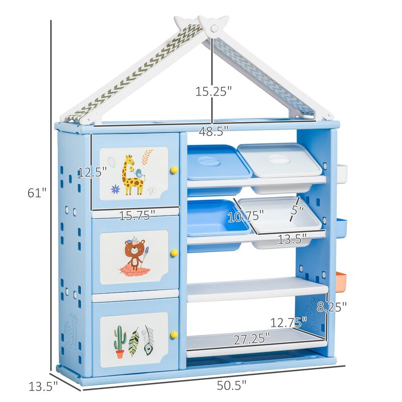 Blue Kids' Storage: Toy Organizer with Shelves, Cabinets, and Baskets