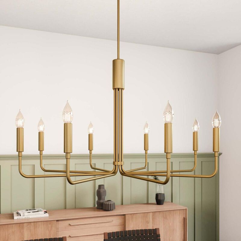 Modway Rekindle 8-Light Chandelier in Satin Brass image number 2