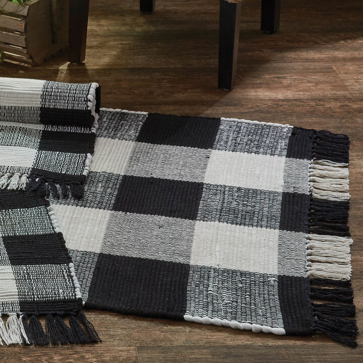 Park Designs Buffalo Check Rag Rug 3' x 5' Black & Cream