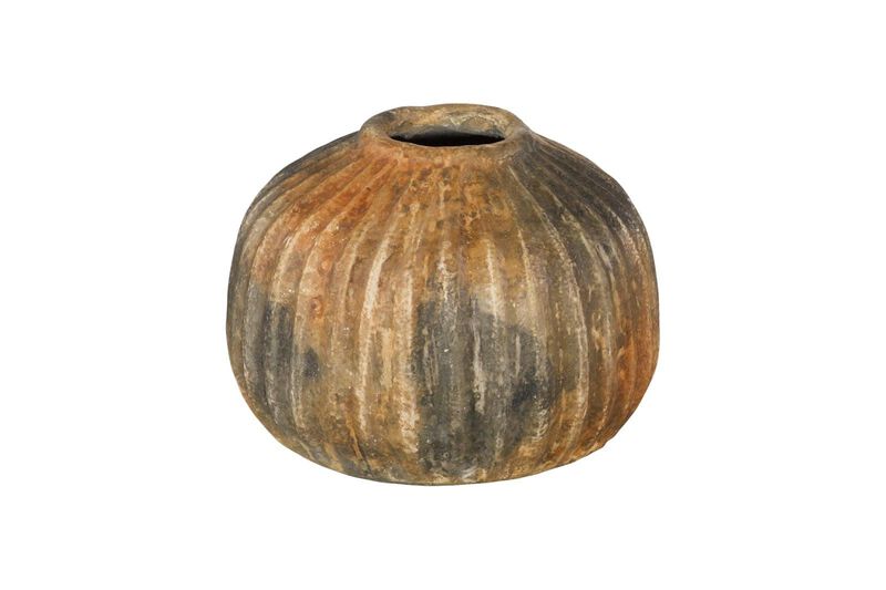 Raw Umber Ribbed Vase image number 2