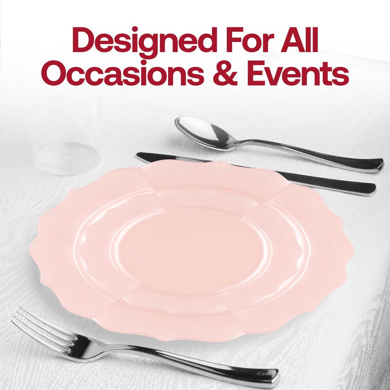 Pearl Pink Round Lotus Plastic Dinnerware Value Set (120 Sets) image number 7