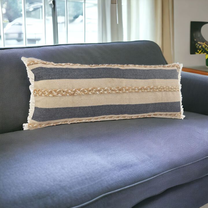 Coastal Jute Zippered Throw Pillow &ndash; Stylish Decorative Cushion for Living Room, Bed, or Chair