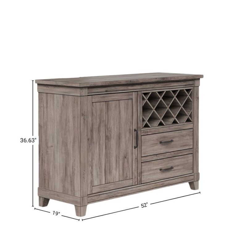 Gray Wine Cabinet with Doors &ndash; Rustic Bar Cabinet with Bottle Storage image number 5