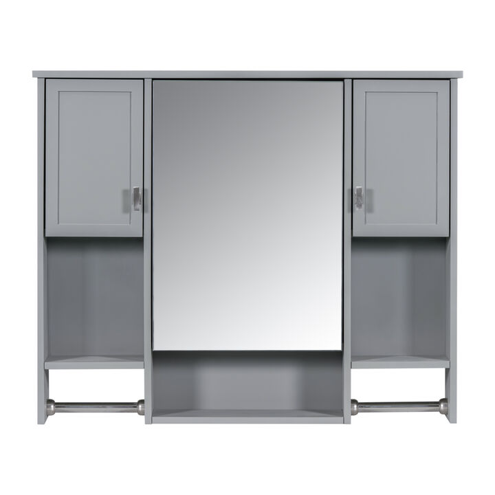 ELEMENT ACE Modern Wall Mounted Bathroom Storage Cabinet with Mirror and Towel Bar