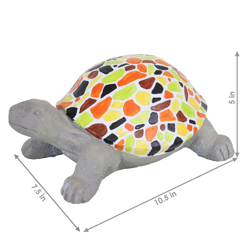 Sunnydaze Mildred the Turtle Indoor/Outdoor Mosaic Statue - 10.5 in
