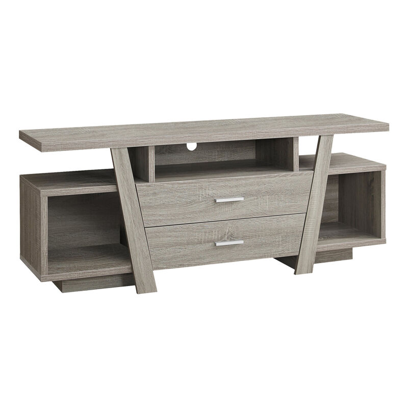 Wooden Open Shelving TV Stand &ndash; Contemporary Media Console with Storage for Home and Living Space