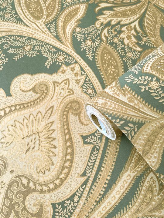 Elegance Paisley Green Wallpaper DWP0355-01