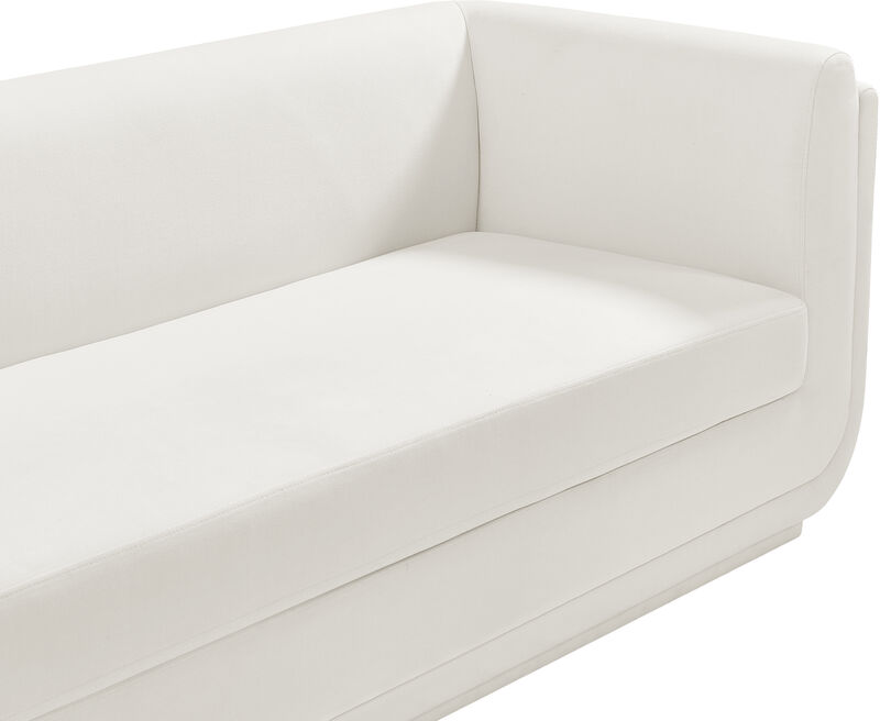Meridian Furniture Kimora Cream Linen Textured Fabric Loveseat