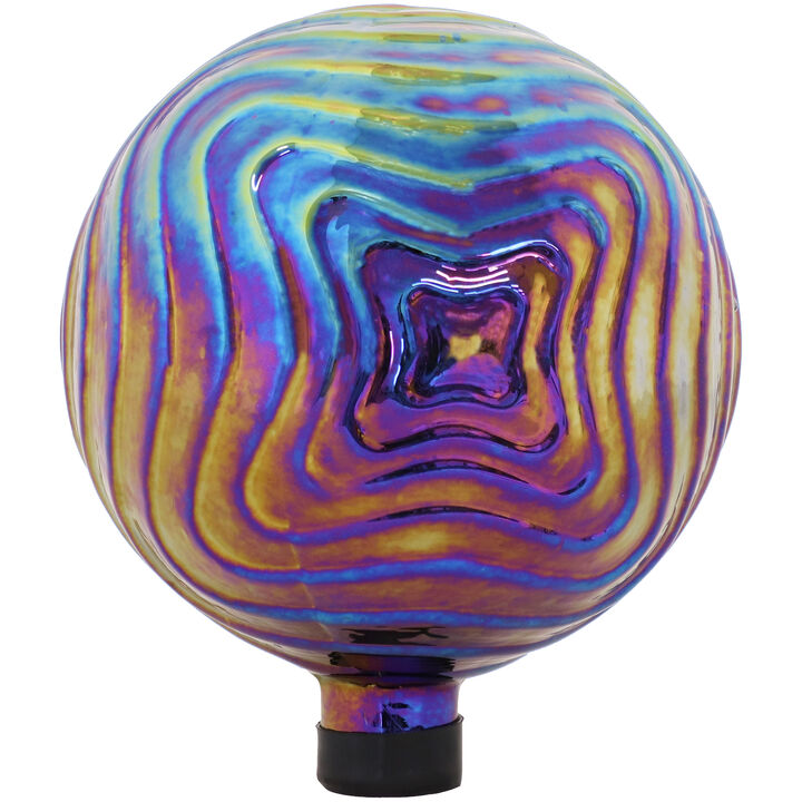 Sunnydaze 10" Rippled Glass Outdoor Gazing Globe
