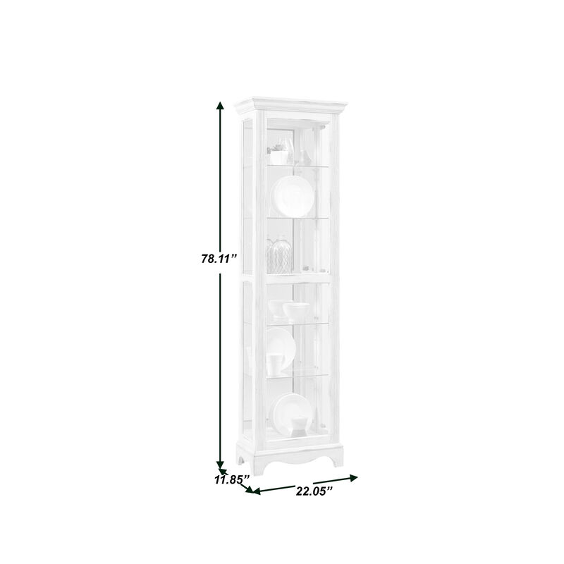 Single Side Entry Curio Cabinet