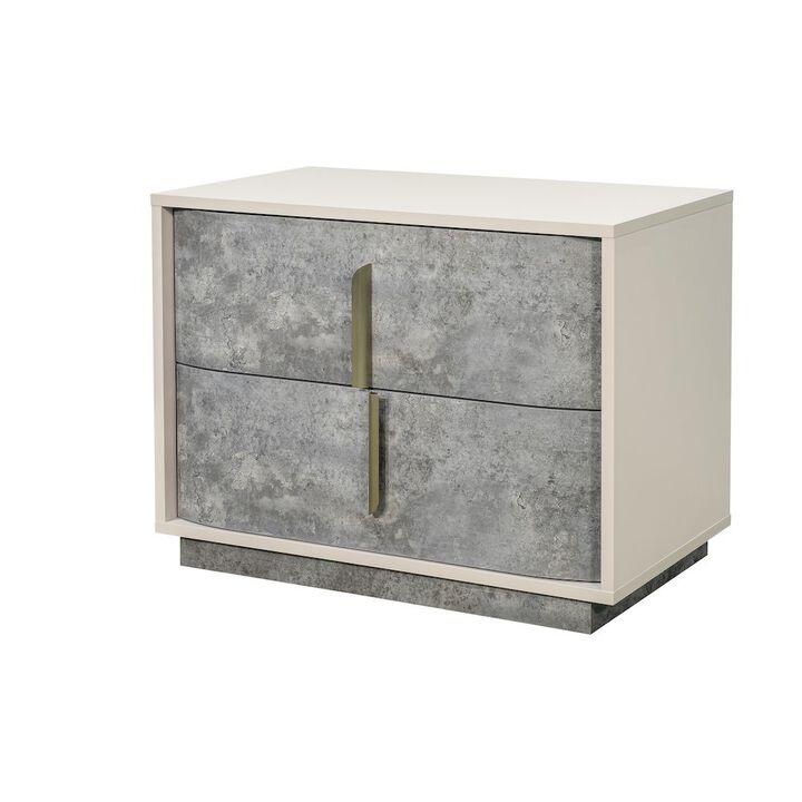 Michael Amini Pavira 2-Drawer Nightstand - Stone