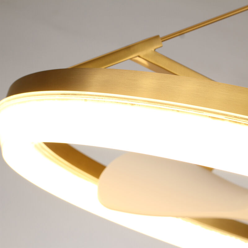 30 in. Plated Brass Integrated LED Dimmable Wheel Ceiling Fan with Light and Remote