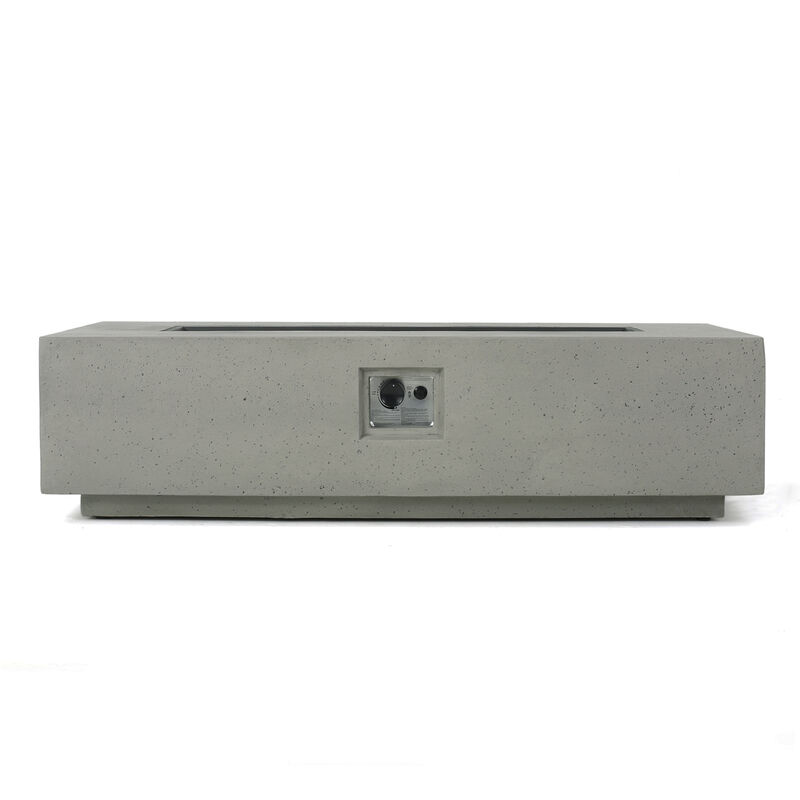 Christopher Knight Home Aidan Outdoor 50,000 BTU Rectangular Lightweight Concrete Fire Pit Table image number 0