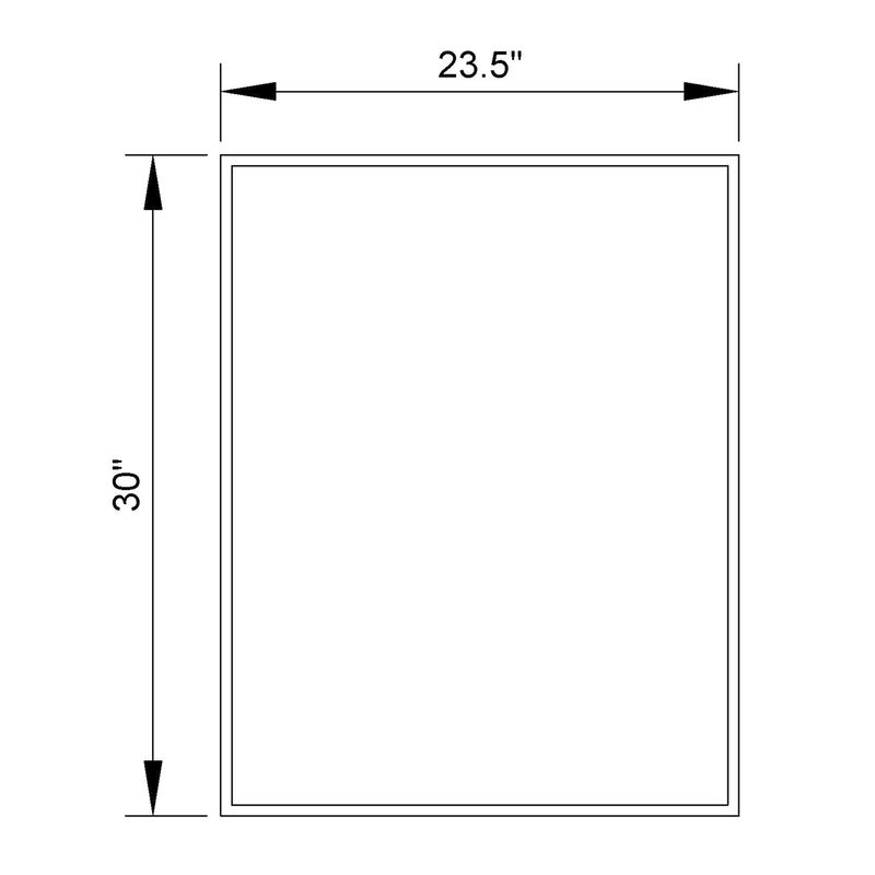 23.5" W &times; 30" H Modern Gold Metal Rectangular Bathroom Vanity Wall Mirror