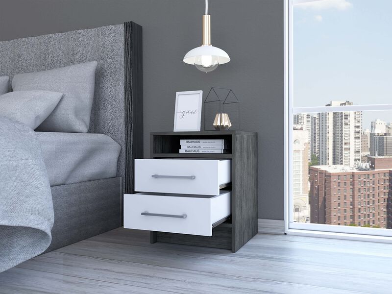 Streamdale Eter Nightstand, Superior Top, Two Drawers