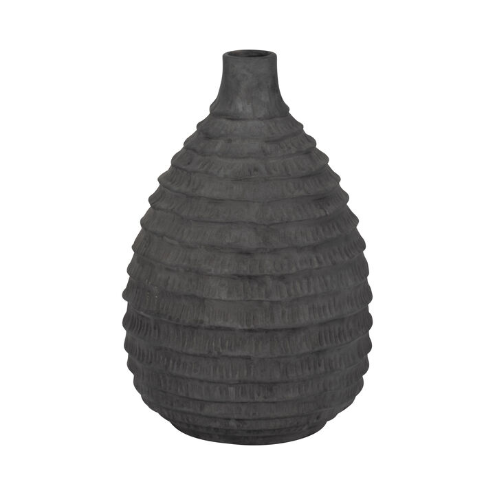 15" Faded Ribbed Bulbous Vase