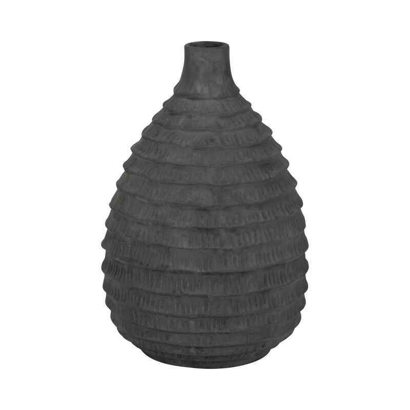 15" Faded Ribbed Bulbous Vase image number 0