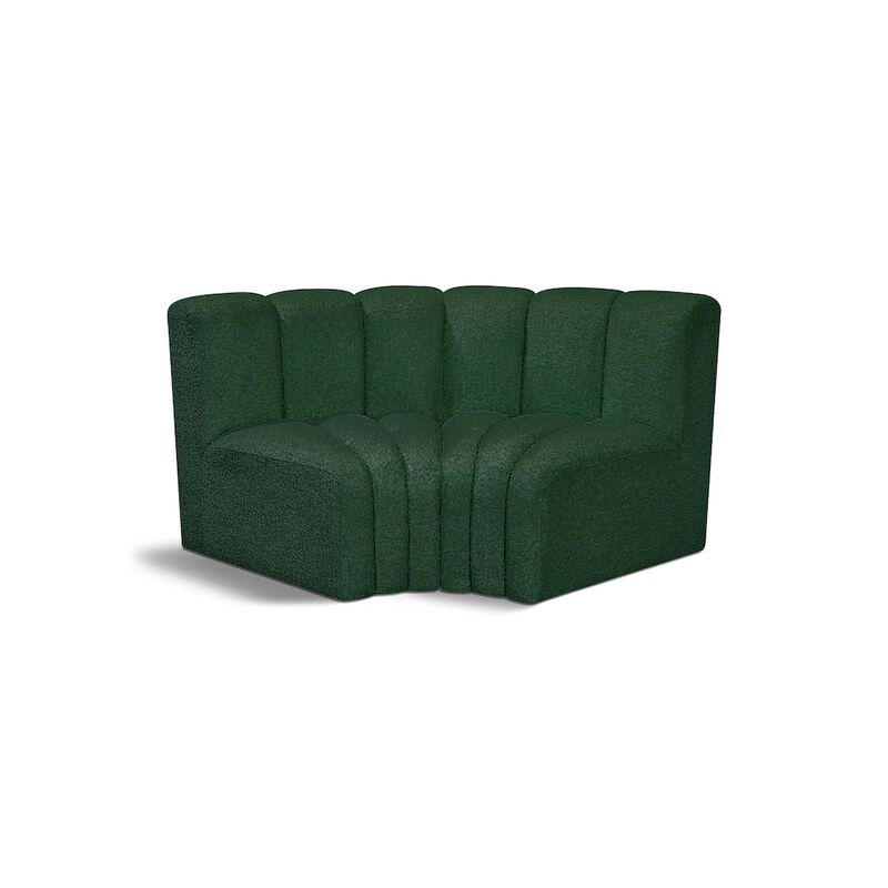 Meridian Furniture Arc Green Boucle Fabric Modular Sofa