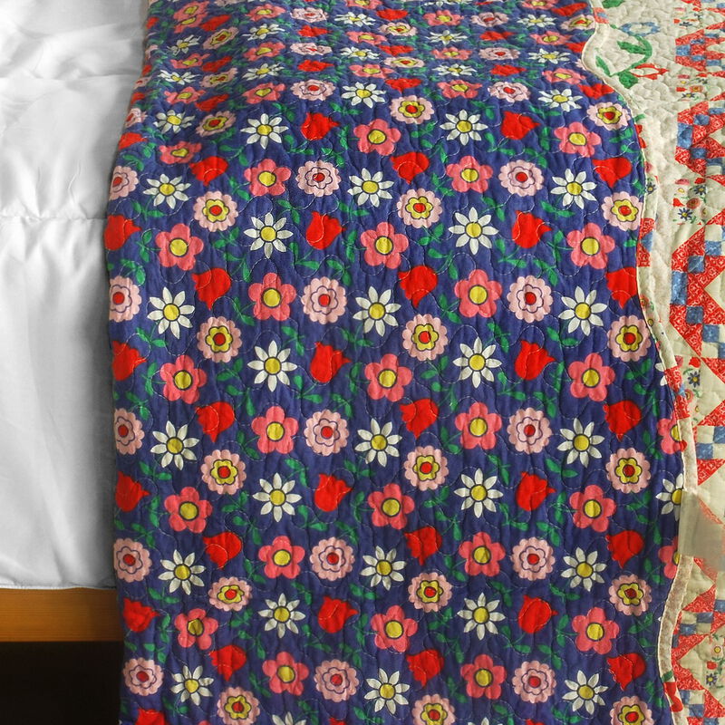 Lightweight 3PC Cotton Quilt Set Queen Size with Printed Quilted Pattern-Red image number 3