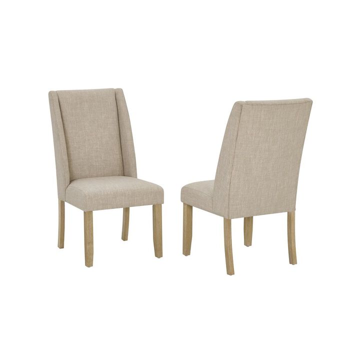 Beige Fabric Side Chairs (Set Of 2)