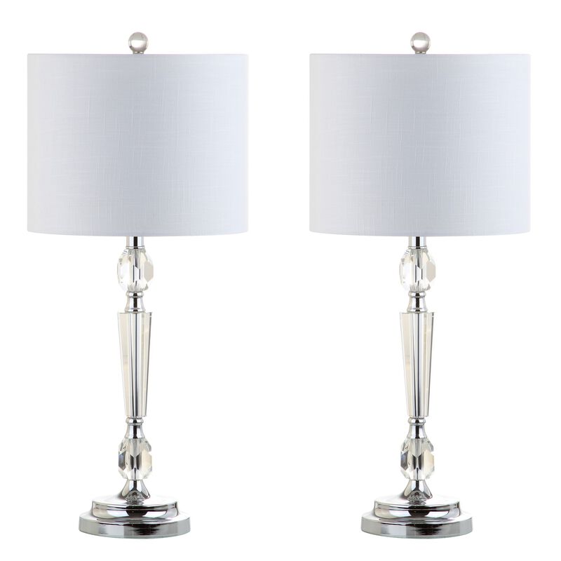 Victoria 27" Crystal LED Table Lamp, Clear (Set of 2)