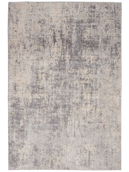 Rustic Textures RUS01 Ivory/Silver 5'3" x 7'3" Rug