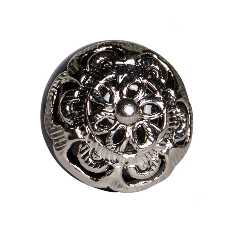 HomeRoots Set of Eight Black And Silver Ceramic And Metal Drawer Pull Knobs image number 0