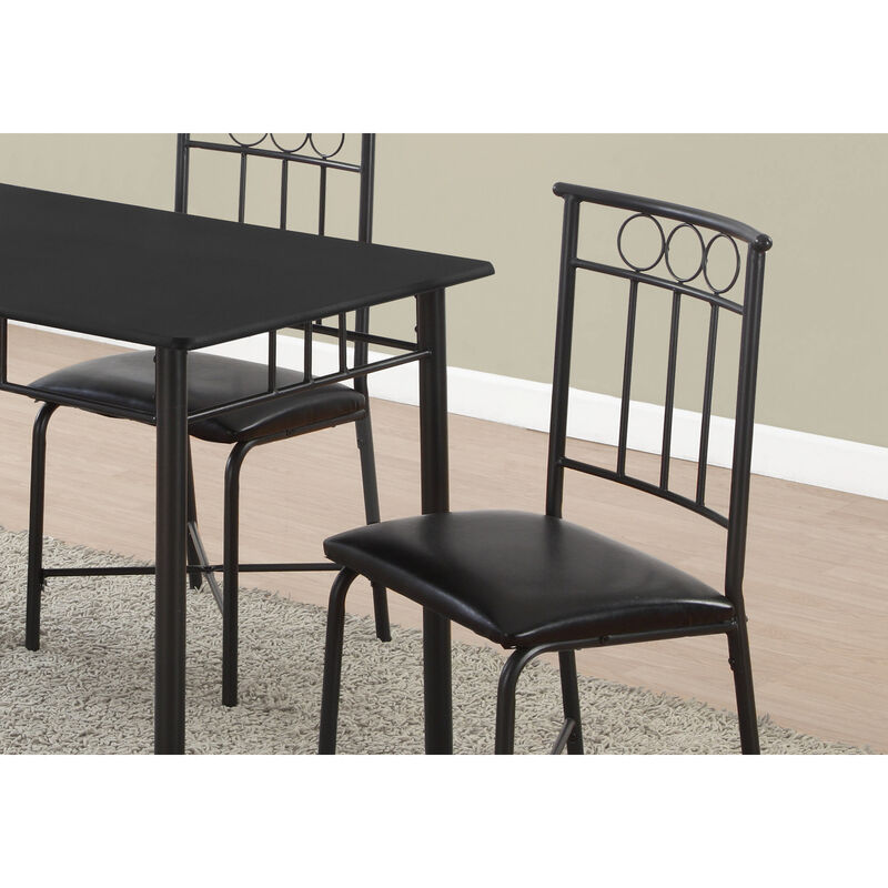 Monarch Specialties I 1018 Dining Table Set, 5pcs Set, Small, 40" Rectangular, Kitchen, Metal, Laminate, Black, Contemporary, Modern