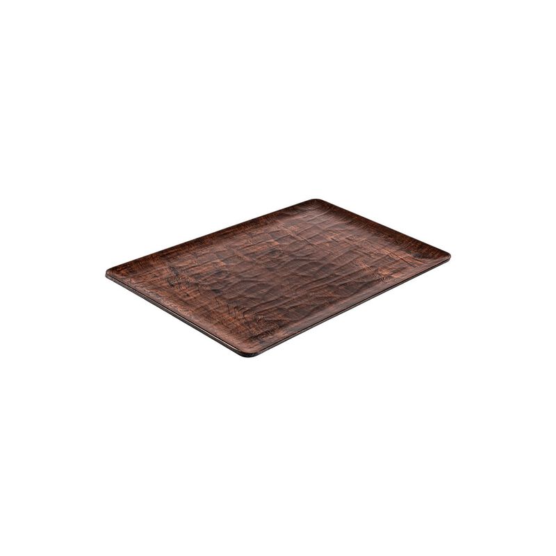 Turgla Composite 12.75" x 10.5" x h:0.5" Rectangular Brown Composite Platter