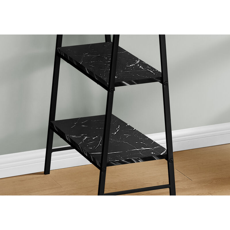 Monarch Specialties I 7528 Computer Desk, Home Office, Laptop, Storage Shelves, 48"L, Work, Metal, Laminate, Black Marble Look, Contemporary, Modern