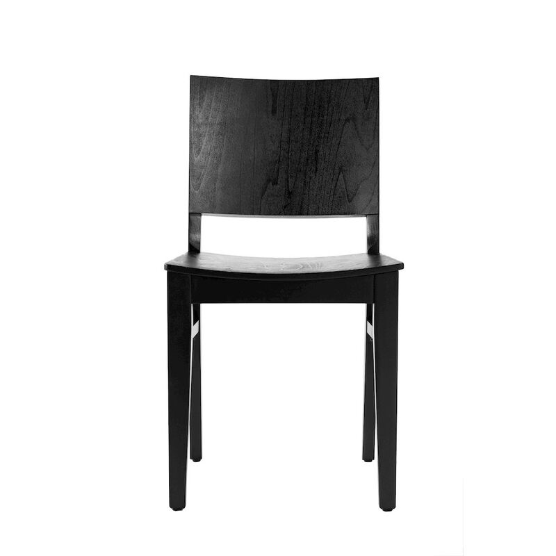 Flash Furniture Naples Solid Wood Dining Chair with Curved Backrest and Black Finish image number 5