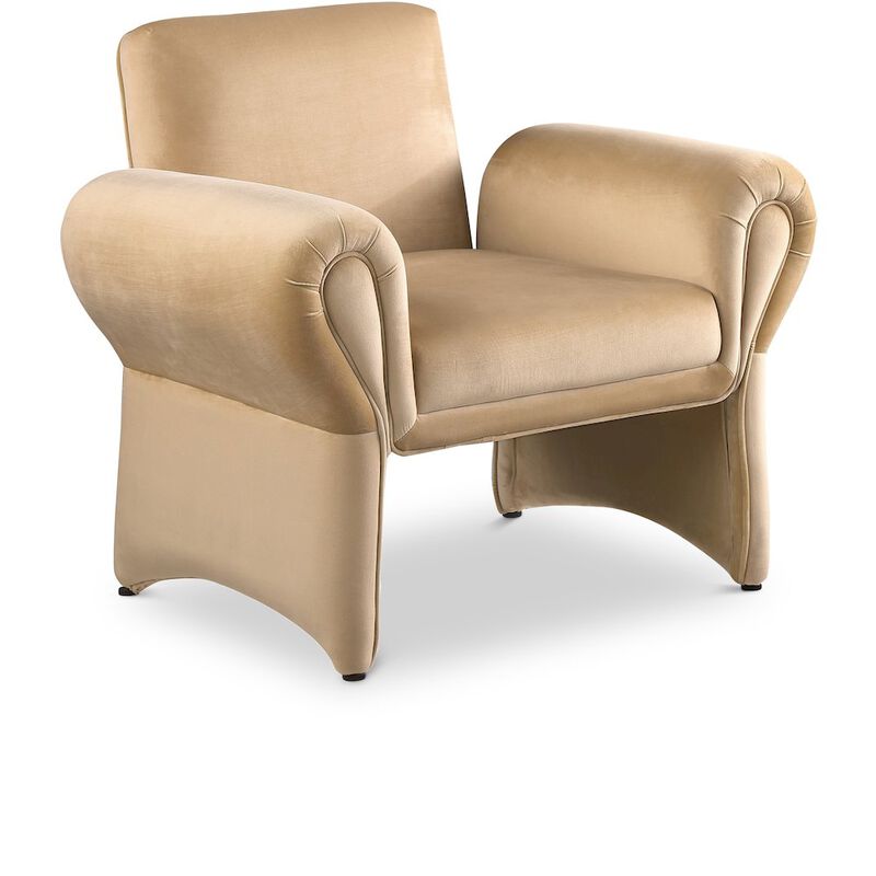 Meridian Furniture Fleurette Camel Velvet Accent Chair