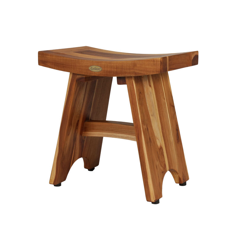 EcoDecors 18 Inch Serenity Waterproof Teak Wood Shower Bench