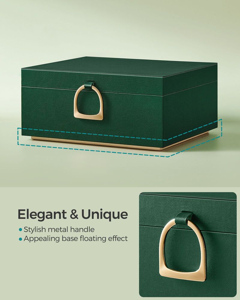2-Layer Jewelry Box with Handle for Stylish and Portable Storage