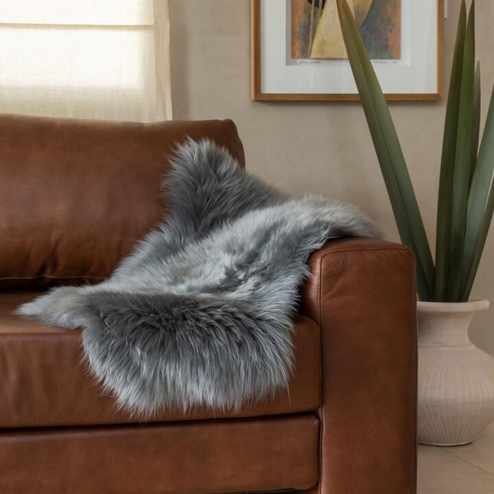 Genuine Sheepskin Rug - Soft & Fluffy Single Pelt 2 x 3 Ft &ndash; Made in Argentina