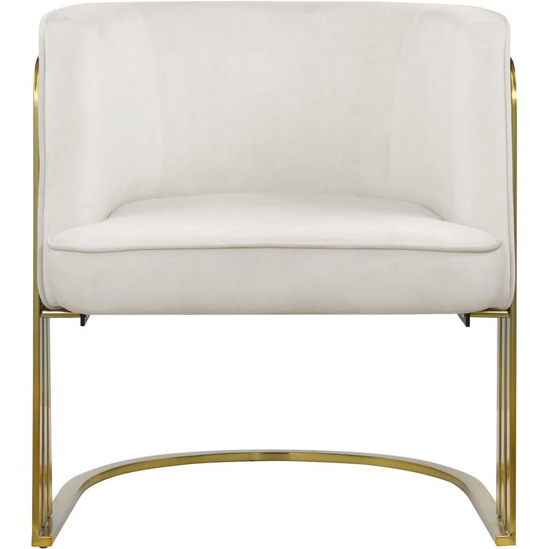 Meridian Furniture Rays Cream Velvet Accent Chair