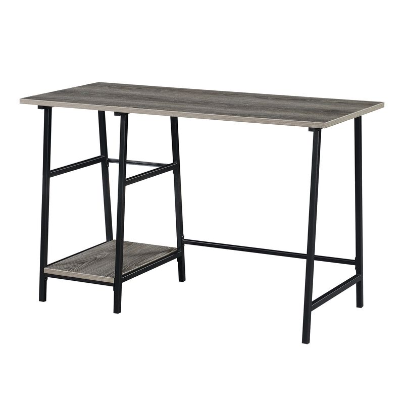 Convenience Concepts Designs2Go Trestle Wood Metal Desk with Removable Shelves