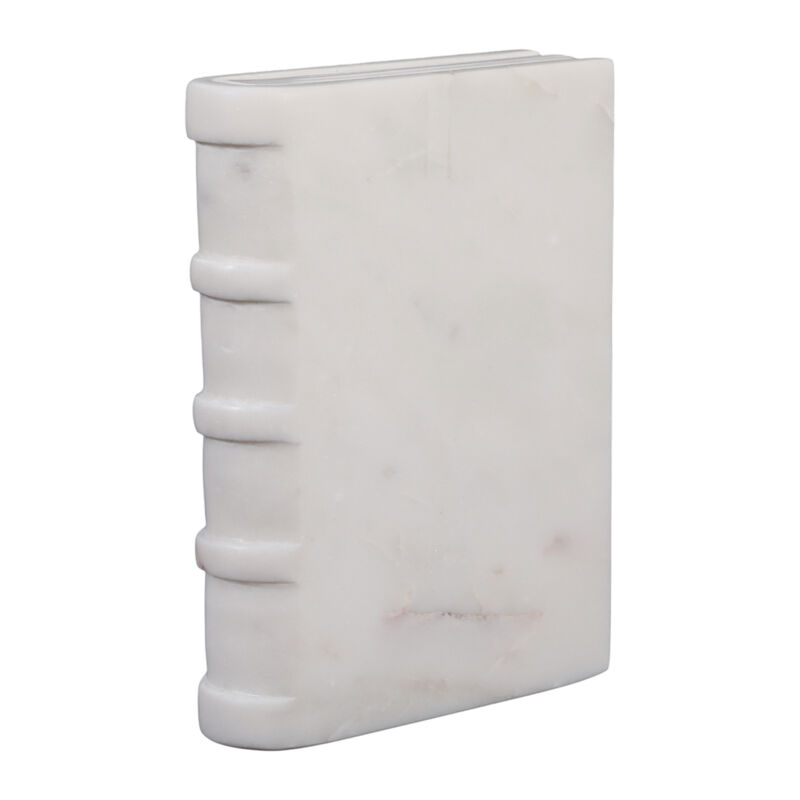 7x5" Marble Book Object, White image number 1