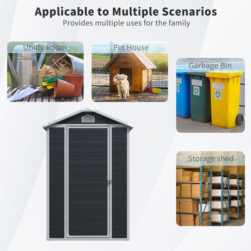 4 ft x 6 ft Outdoor plastic Storage Shed with floor image number 5