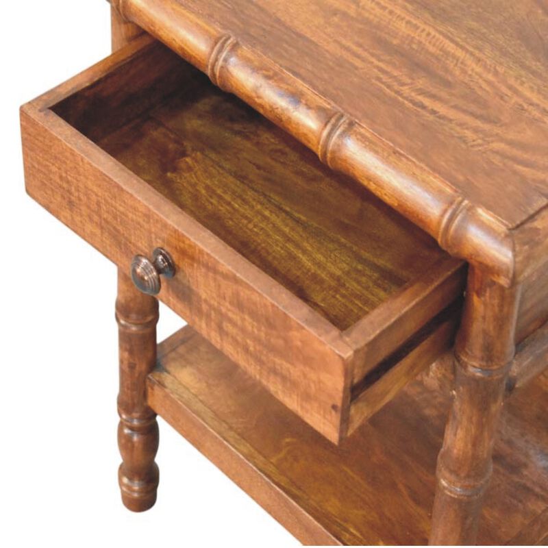 Artisan Furniture Solid Wood Bamboo Heritage Bedside Table, Brown image number 6