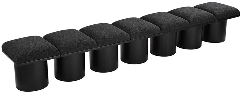 Meridian Furniture Pavilion Black Boucle Fabric Bench