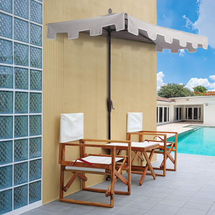 Sidney Classic MidCentury Rectangular Half Market Patio Umbrella with Crank, Wind Vent and UV Protection