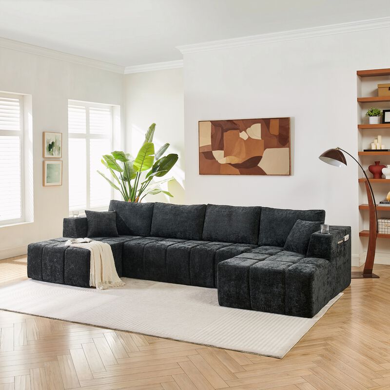 Gralte U-Shaped Chenille Sectional Sofa image number 4