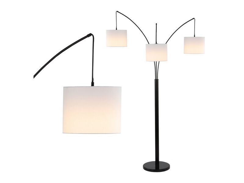 Barrie 3-Light Mid-Century Modern Head-Adjustable Iron LED Arc Floor Lamp